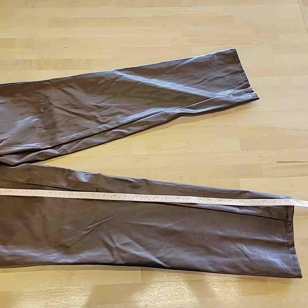 dollhouse Size 7/8 Amber Brown Vegan Leather High Rise Wide Leg Pants NWT