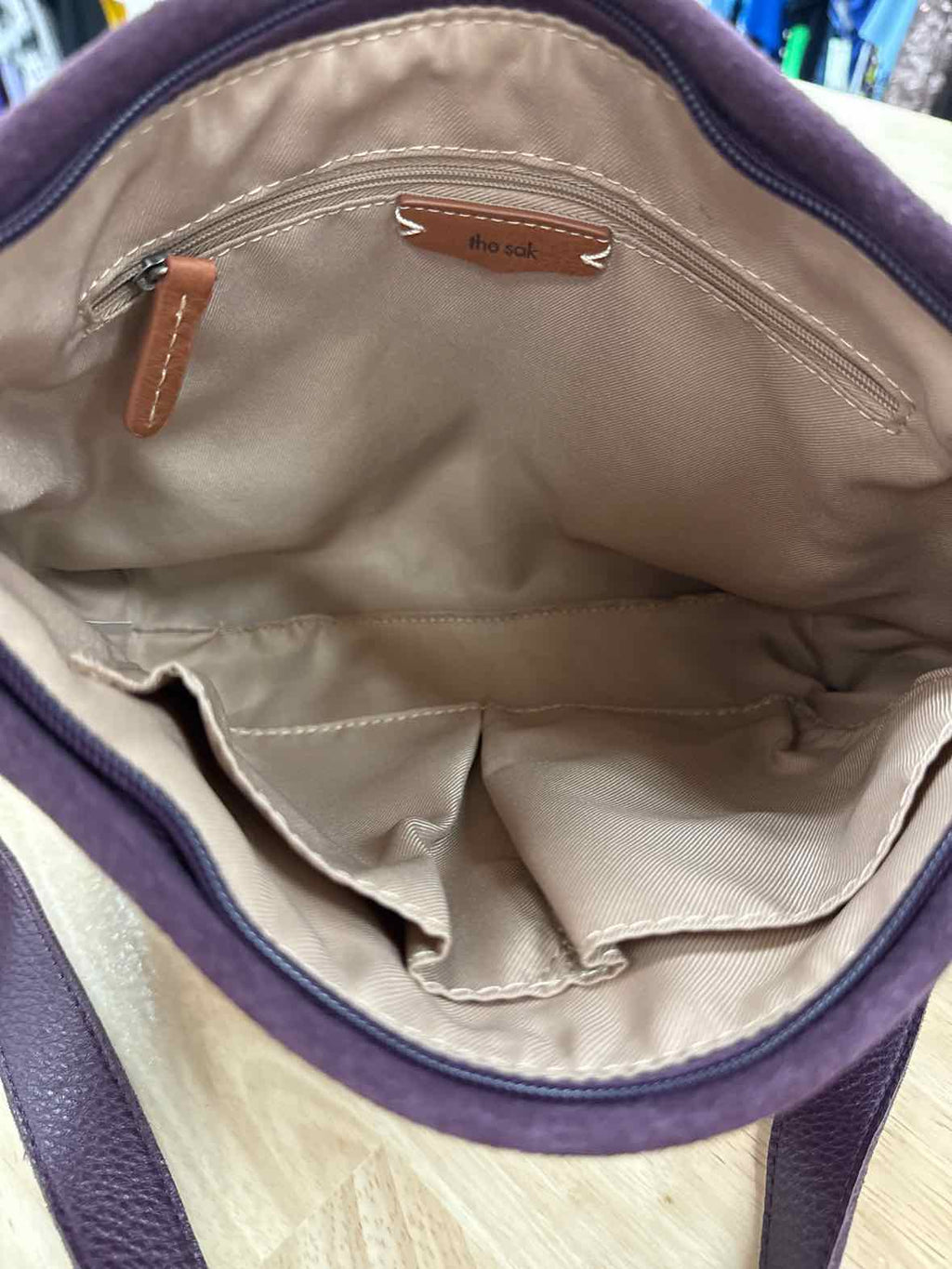 SAK Purple Melrose Leather Crossbody Preloved Handbag