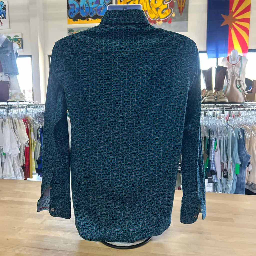 Butter Cloth Size M Black Blue Preloved Button Down LS