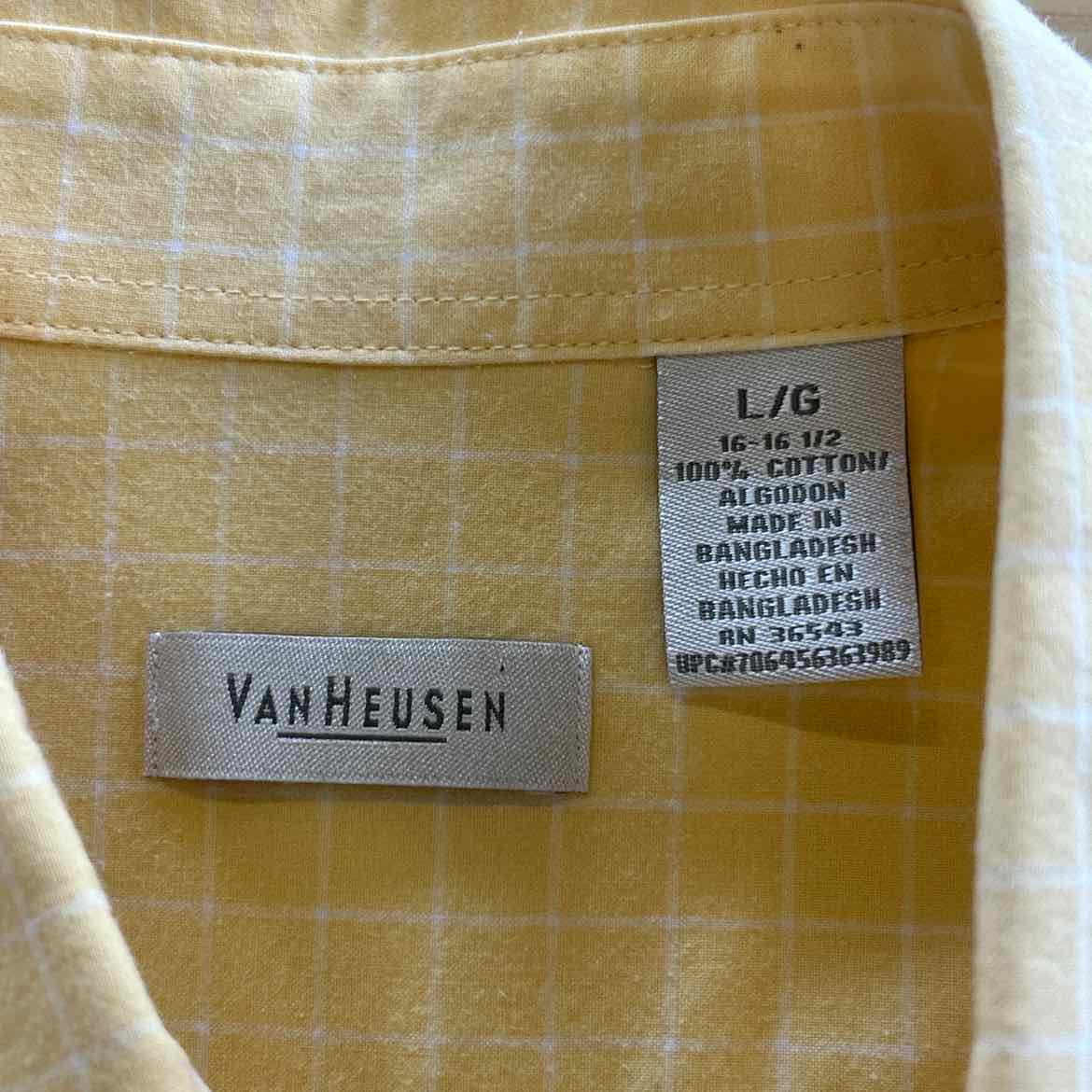 Van Heusen Size L Yellow Preloved MENS Button Down Shirt