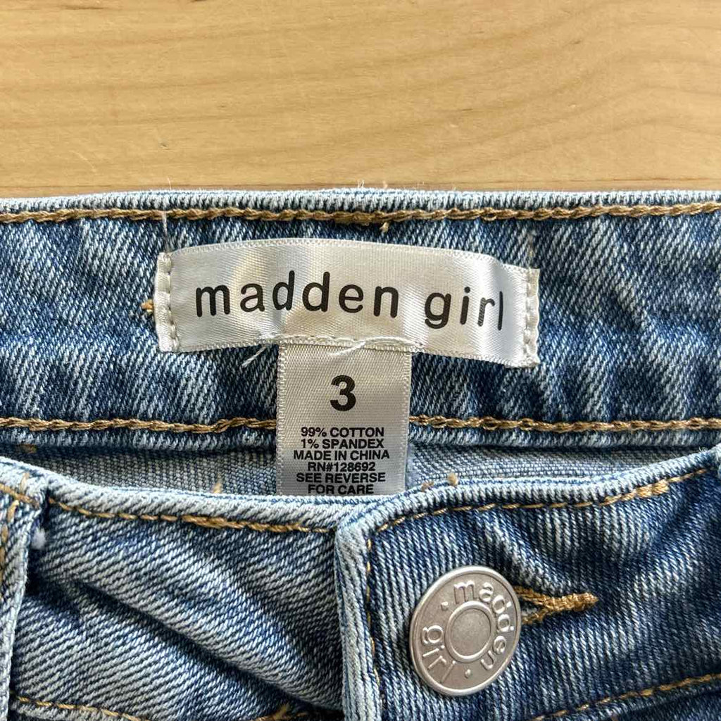 Madden Girl Juniors' Super High Rise Distressed 90s Wide Leg Jeans - Medium Wash