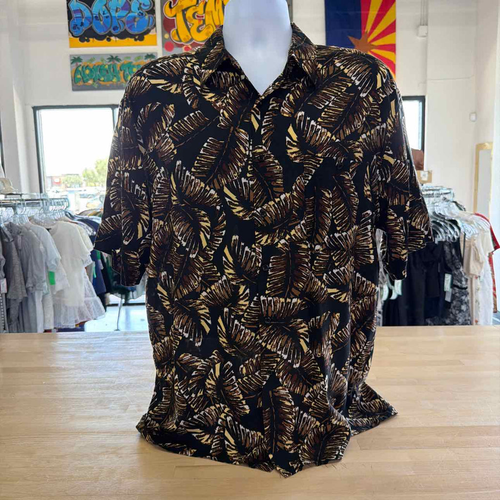 puritan Size L Black Beige Preloved MENS Button Down Shirt