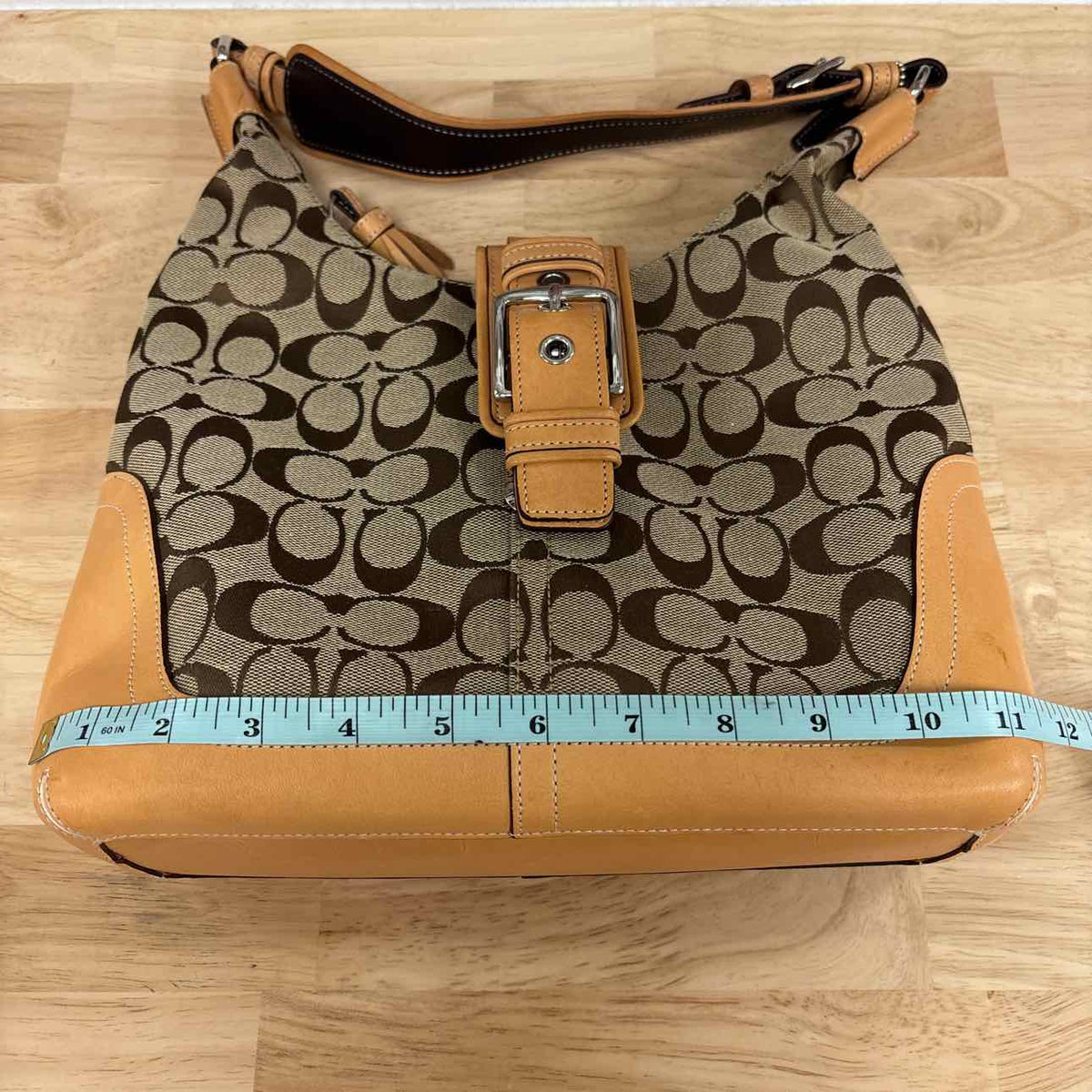 Coach Tan Leather Preloved Handbag