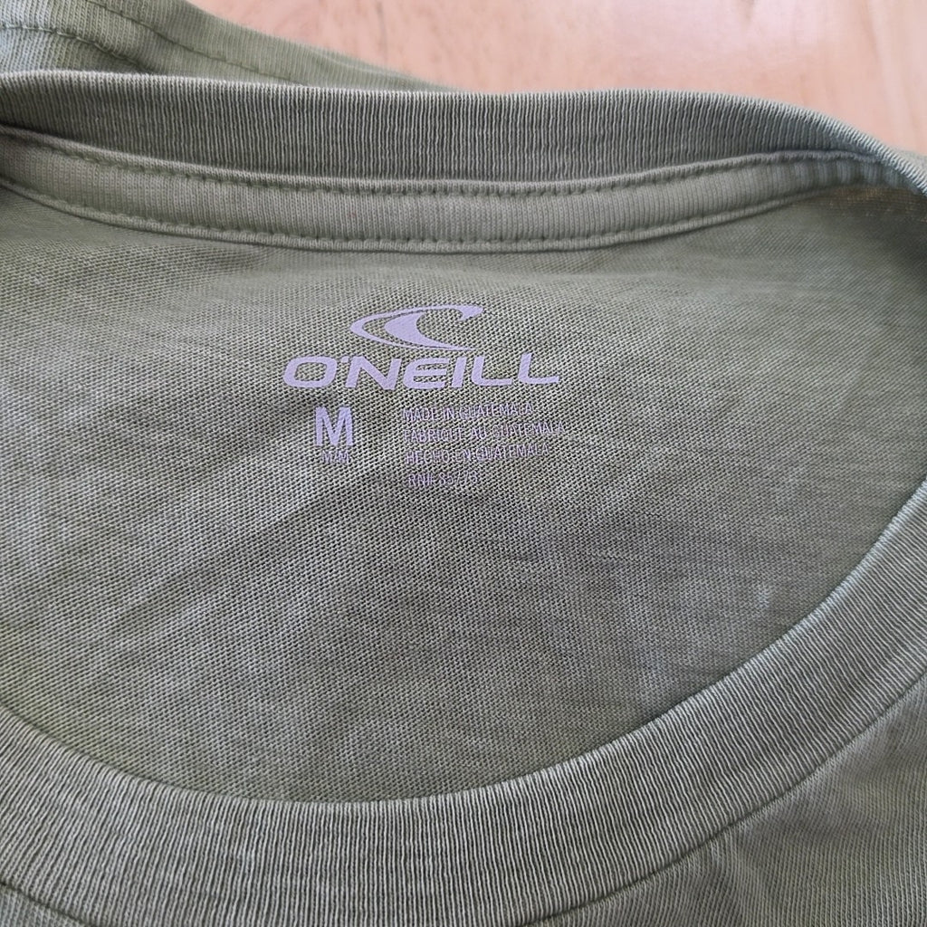 O'Neil Size M Thruster Graphic Print Cotton T-Shirt - Oil Green