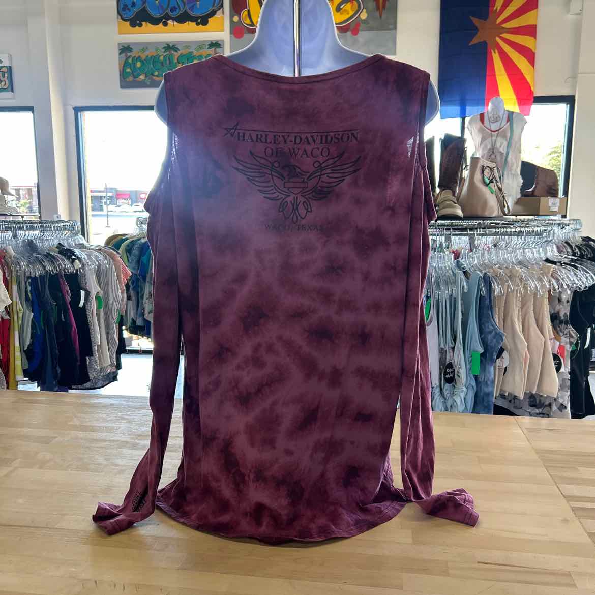 Harley Davidson Size 2XL Purple Rhinestone Cotton Preloved Longsleeve