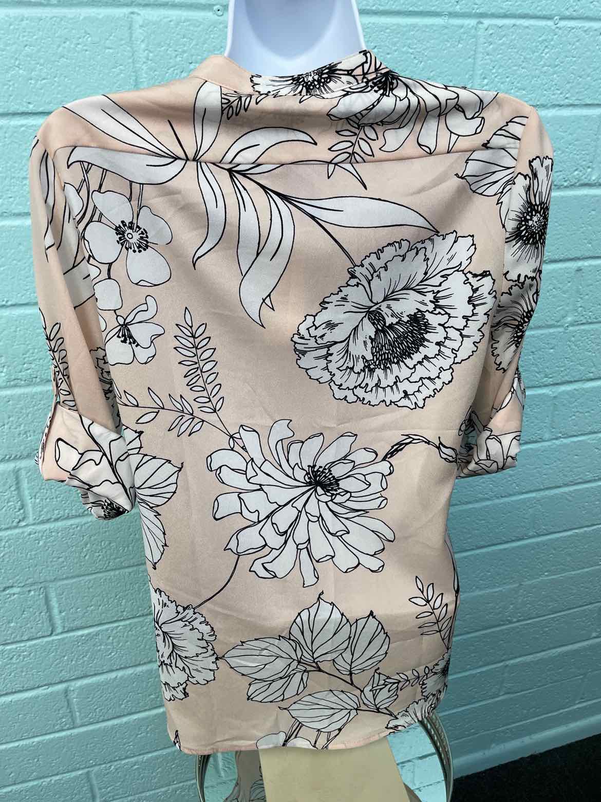 Calvin Klein Size XS Beige & Pink Blouse