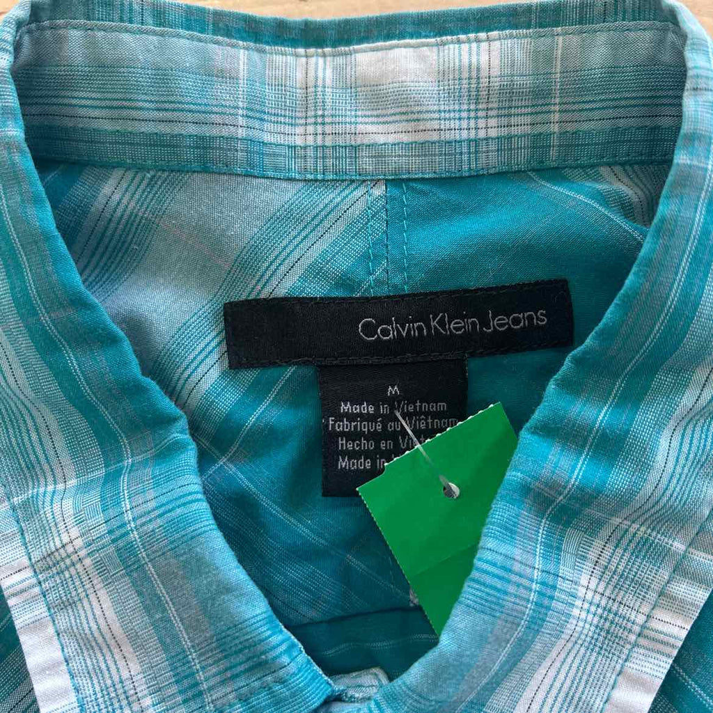Calvin Klein Size M Blue Preloved MENS Button Down Shirt