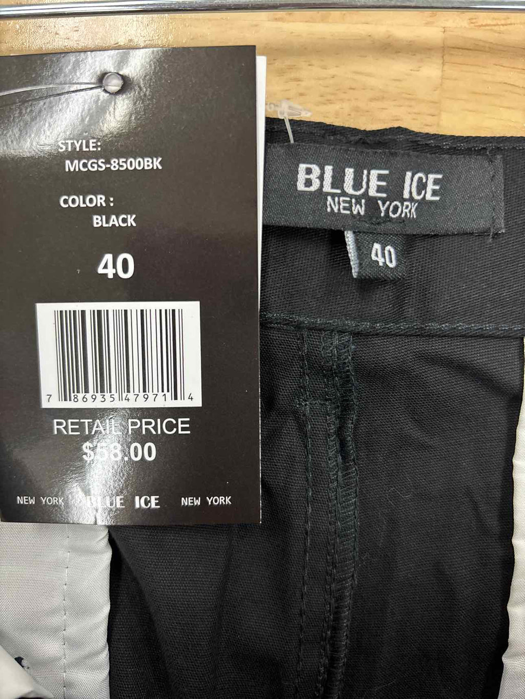 Blue Ice Men's Size 40 Black MENS Shorts