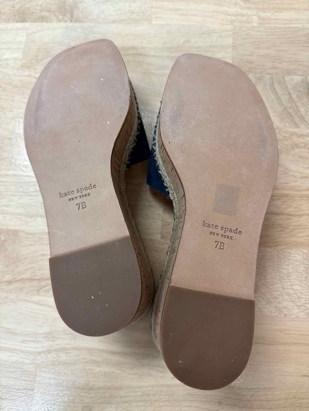 Kate Spade Size 7 Navy Preloved Cosette Platform Mule Sandals