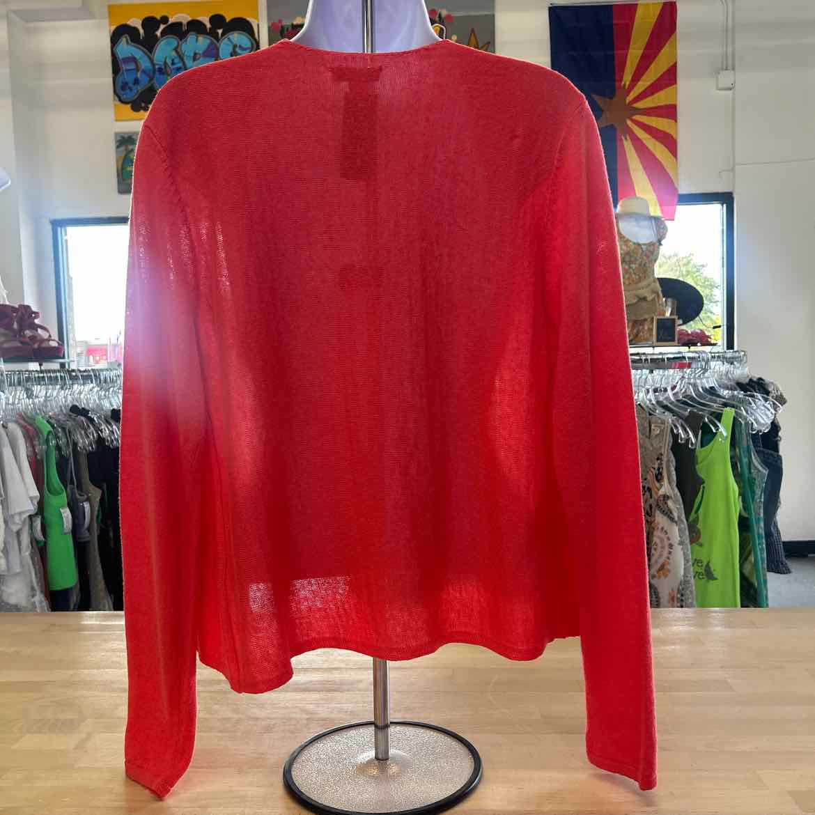 J Jill Size S Orange Preloved Cardigan