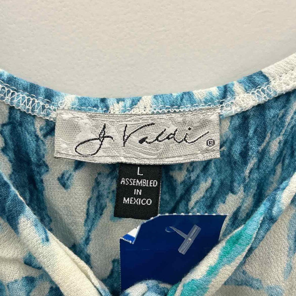 J Valdi Size L Blue/White Preloved Jumper