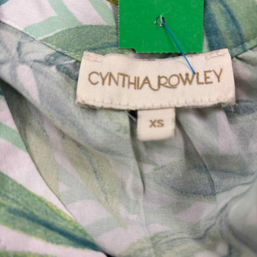 Cynthia Rowley Size XS Green and white Sleeveless