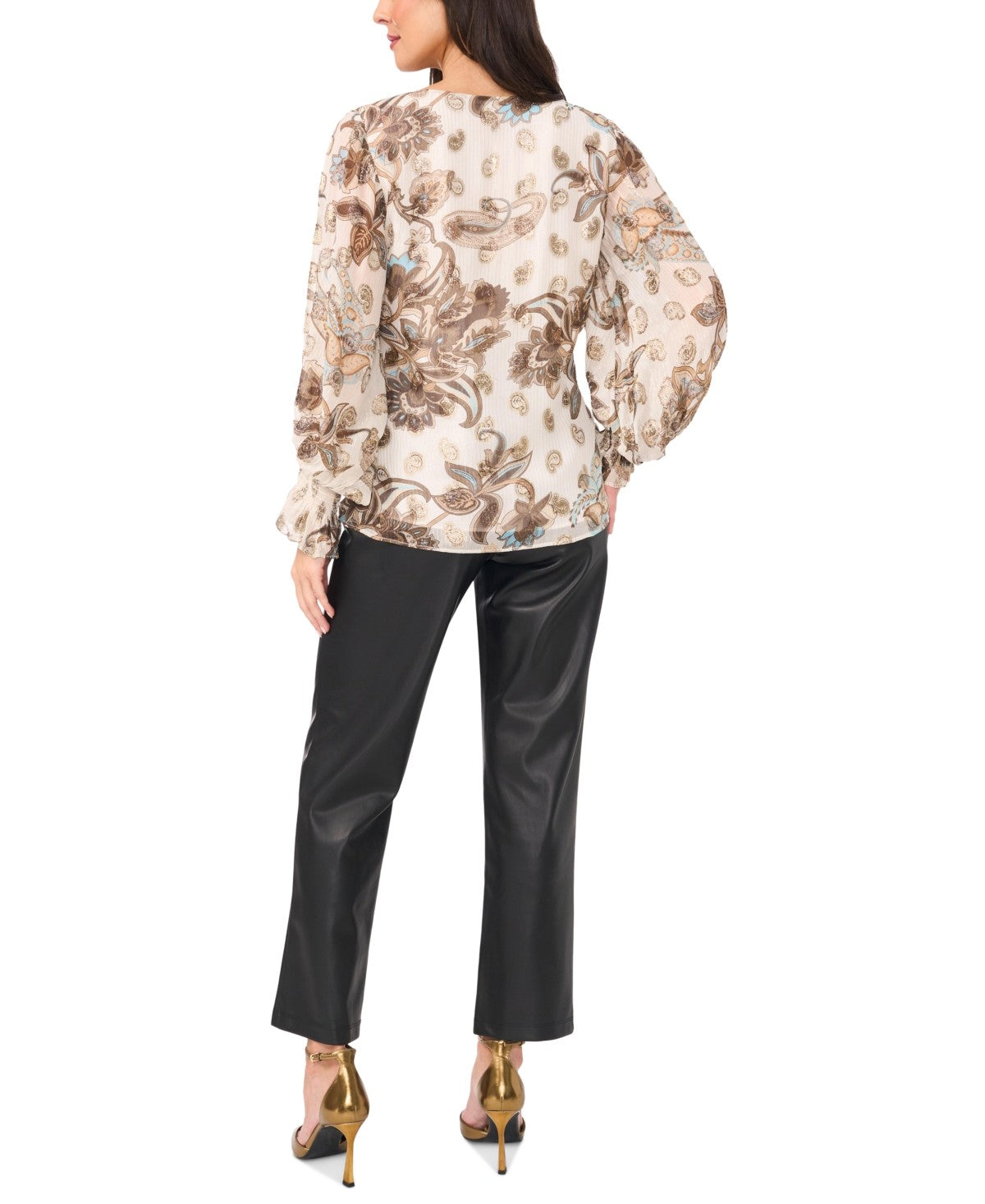 Vince Camuto Size M Brown Blouse