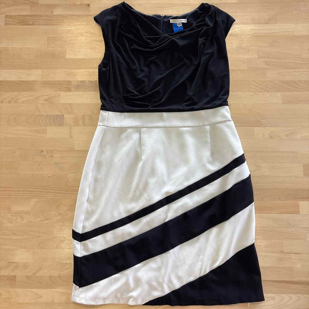 Sandra Darren Size 12 BLACK & WHITE Dress