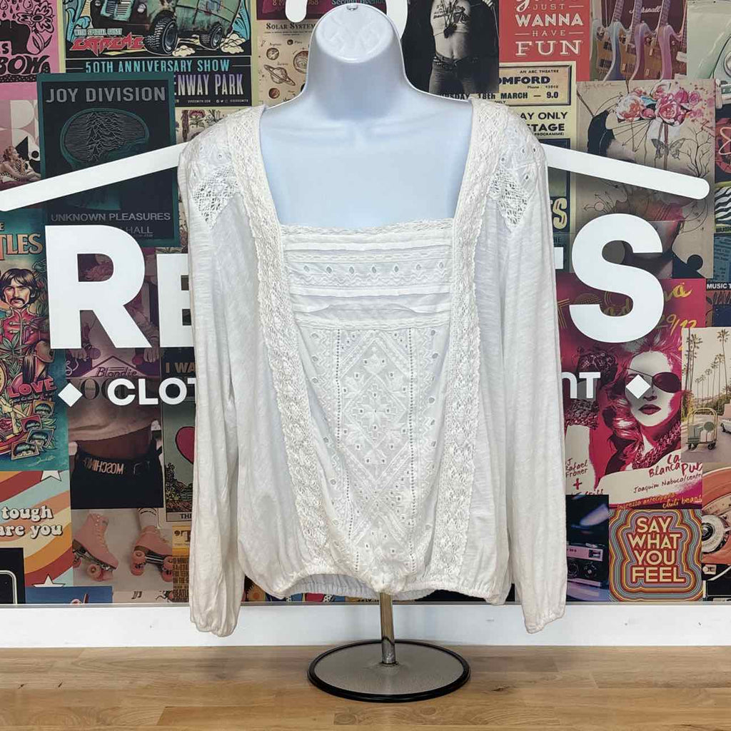Lucky Size XL Off White Preloved Blouse LS