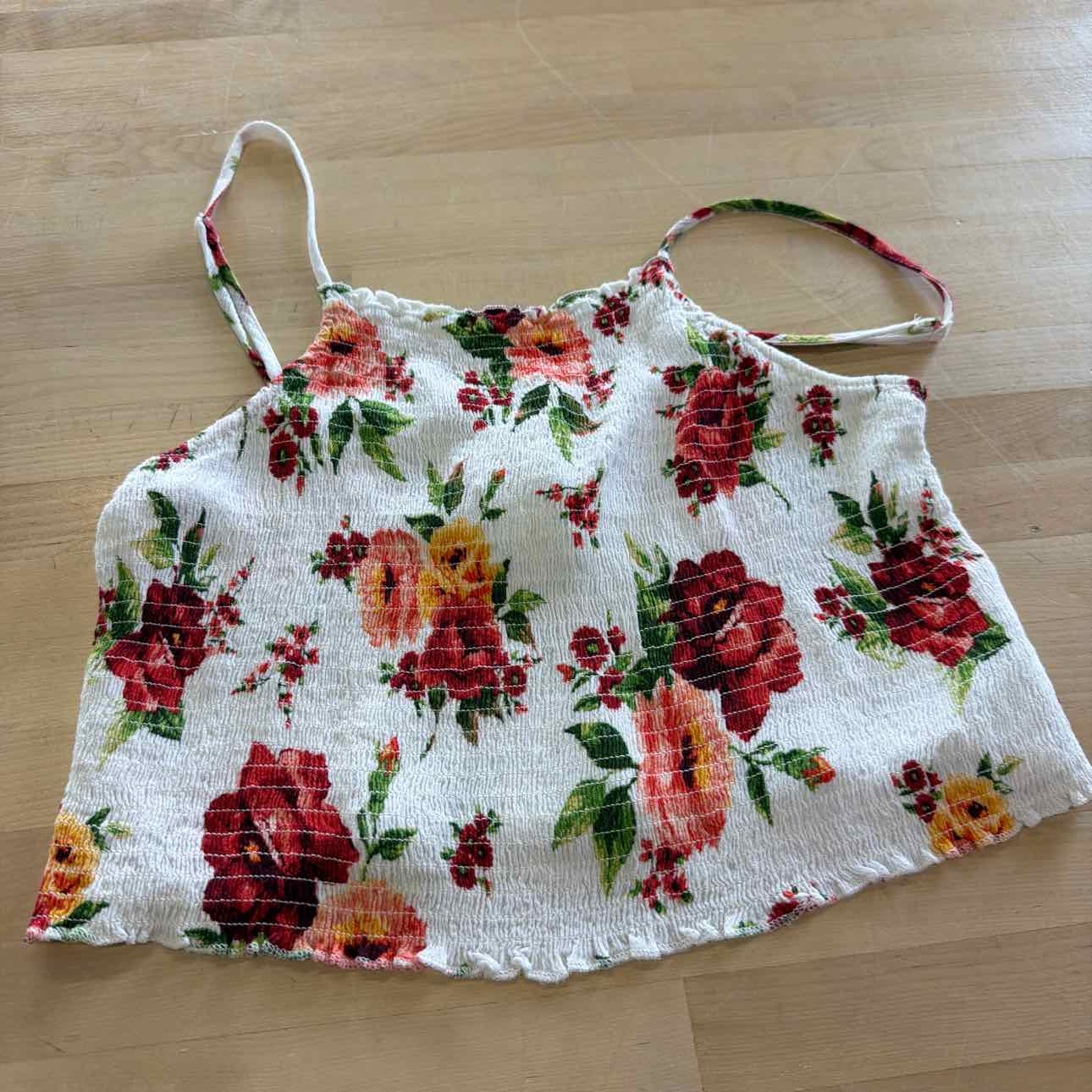 Ambiance Size L White Red Preloved Tank