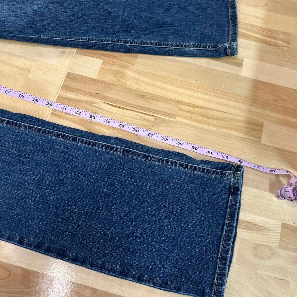 Maurices Size 10 Blue & Aqua Print Denim Preloved Jeans