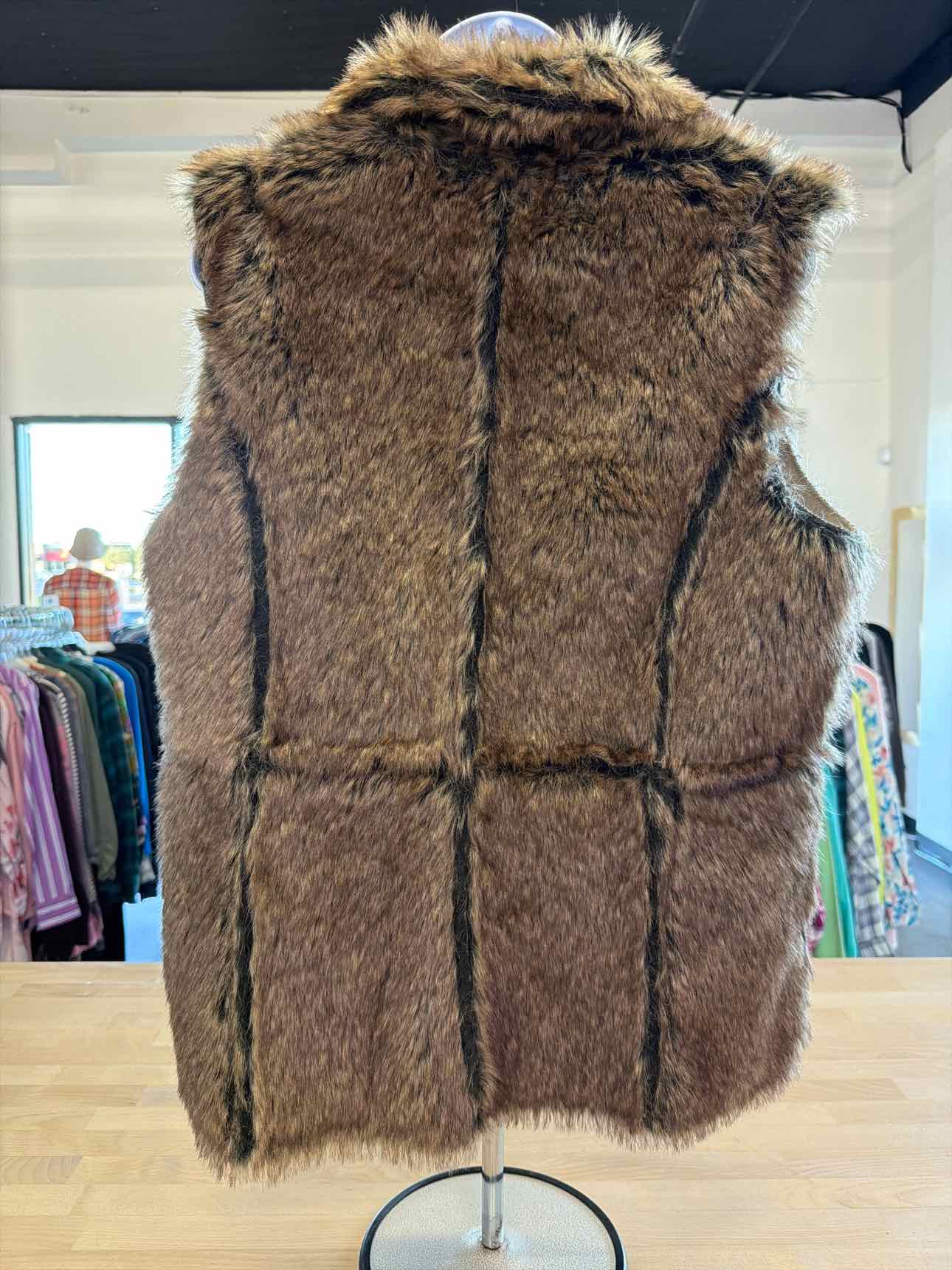 Size OS Brown Faux Fur Vest