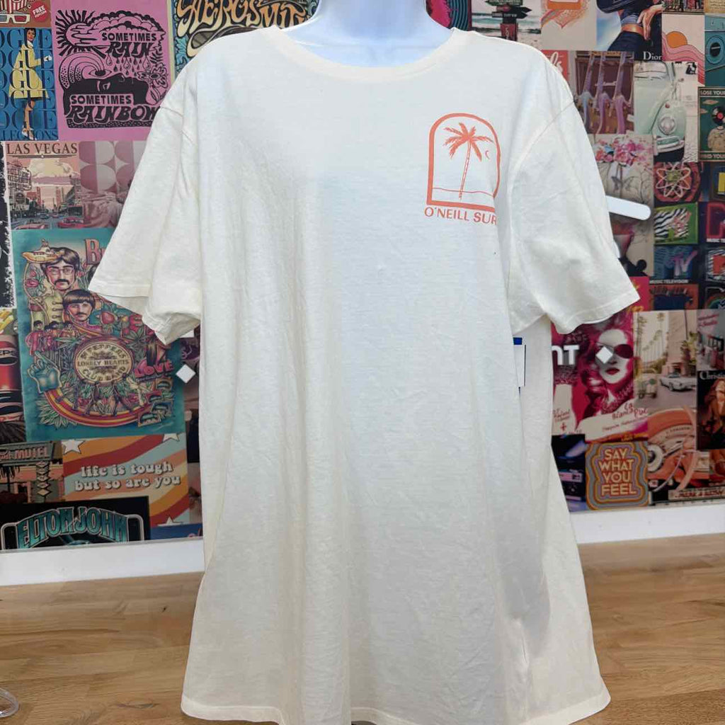 O'Neil Size L Byron Palms Cotton Crewneck T-Shirt
