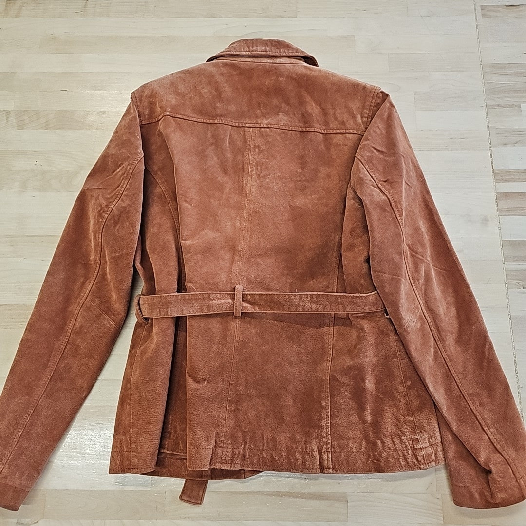 Relativity Size XL Rust Suede Belted Jacket