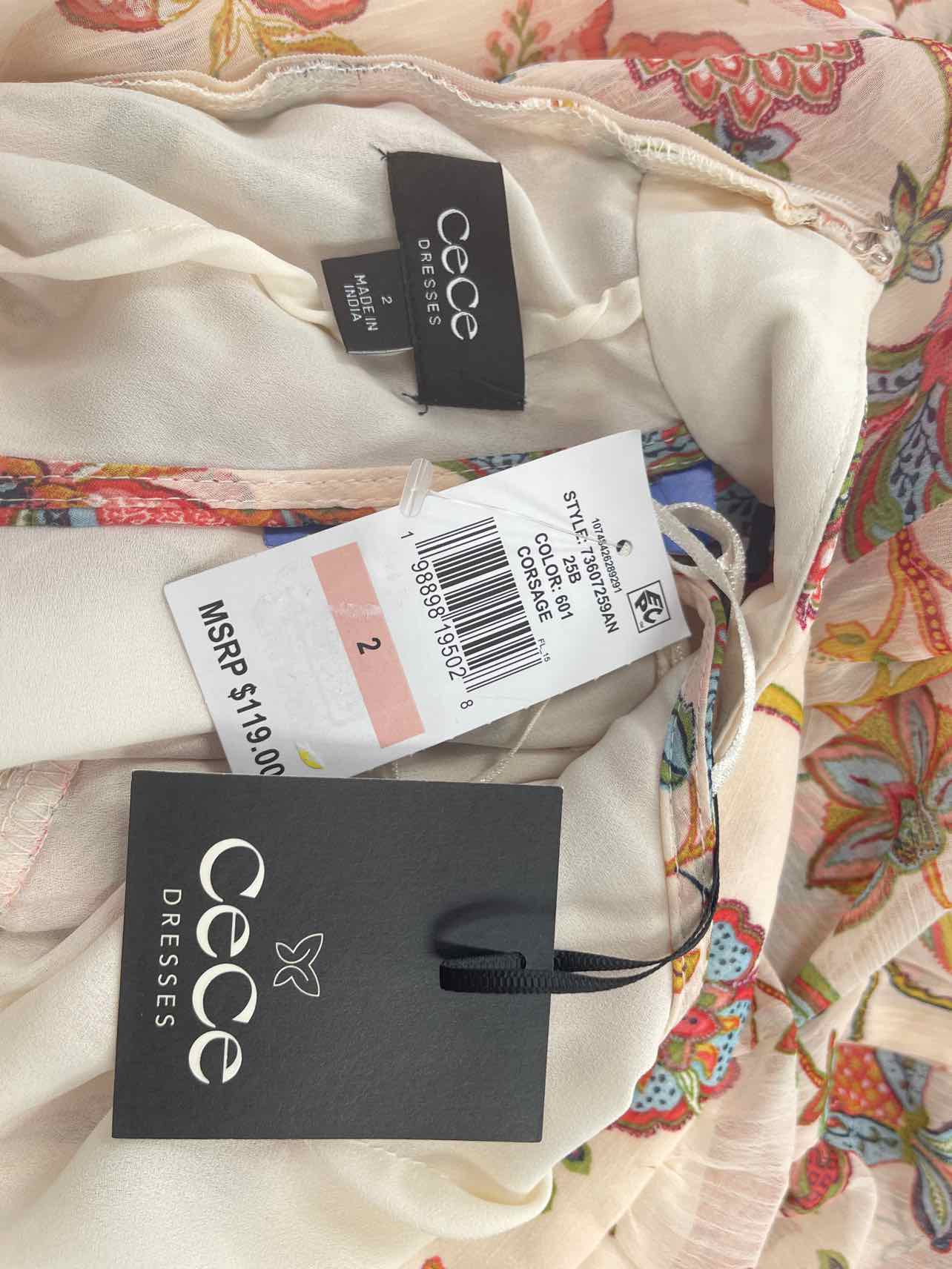CeCe Size 2 Peach New Dress