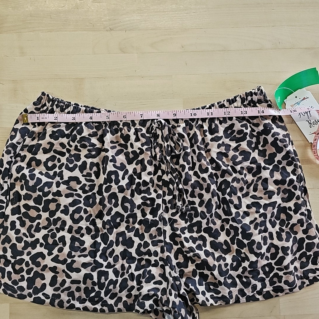 Hippie Rose Juniors' Leopard Pull-on Drawstring Shorts - Sand Leopard - M