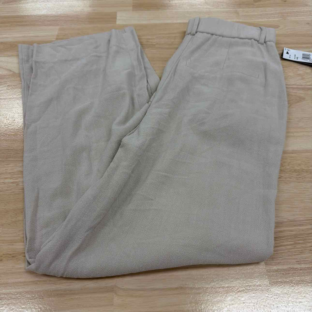 BCX Size 5 Pleat-Front Mid-Rise Wide-Leg Pants - Sand