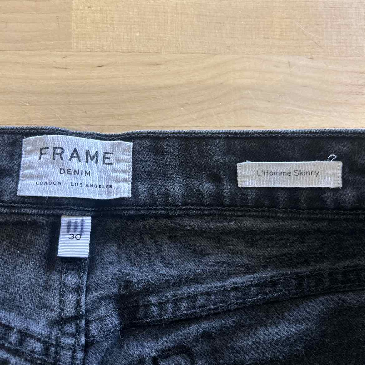 Frame Size 20 Black & Aqua Denim Preloved Jeans