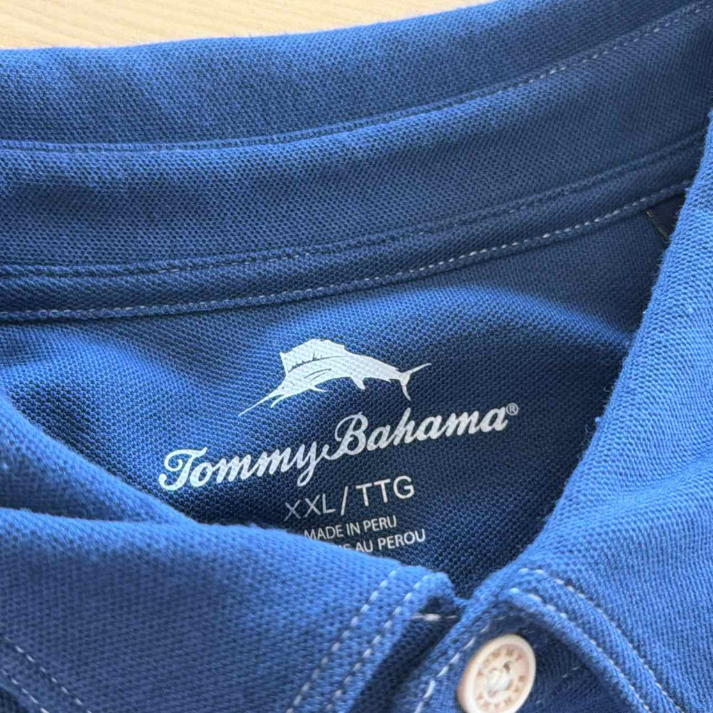 Tommy Bahama Size XXL Blue Preloved MENS Polo