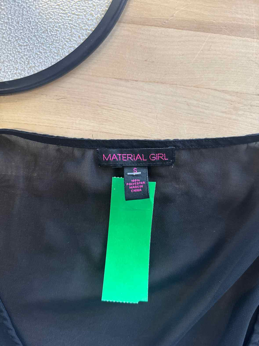 Material Girl Size S Black Sheer Preloved Longsleeve