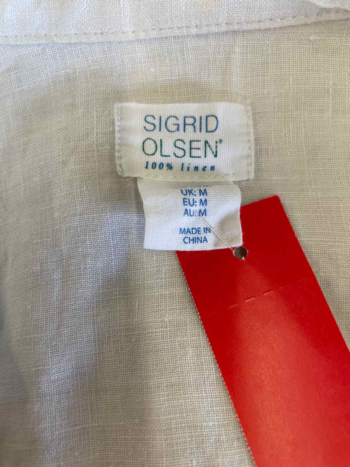Sigrid Olsen Size M Blue White Blouse