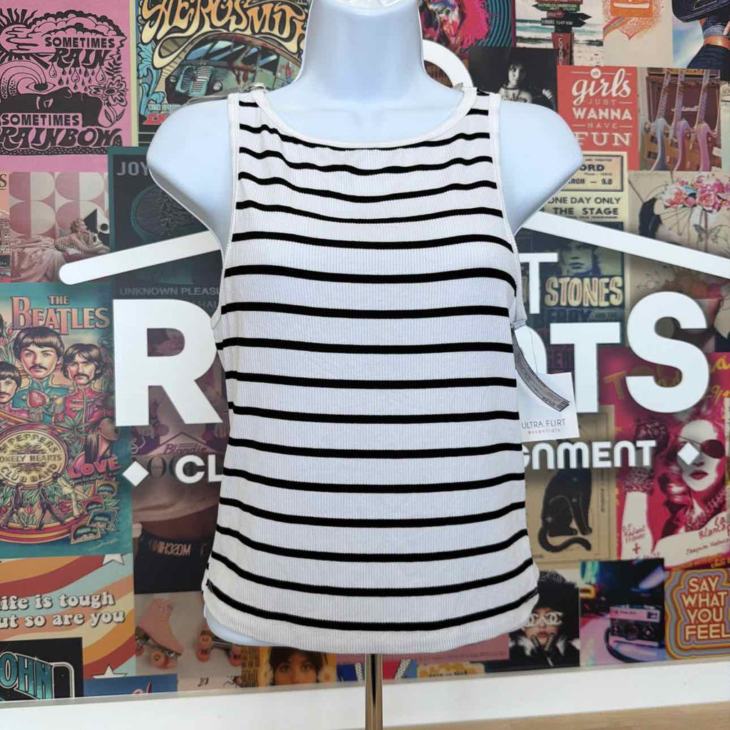 ultra flirt Size S Striped Boat-Neck Tank Top