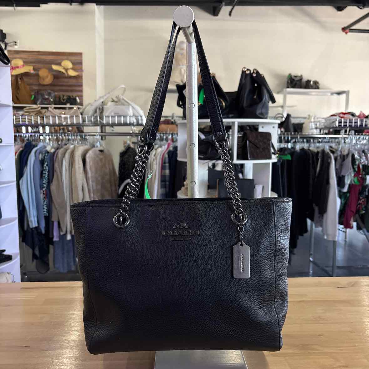 Coach Black Pebbled Leather Totes