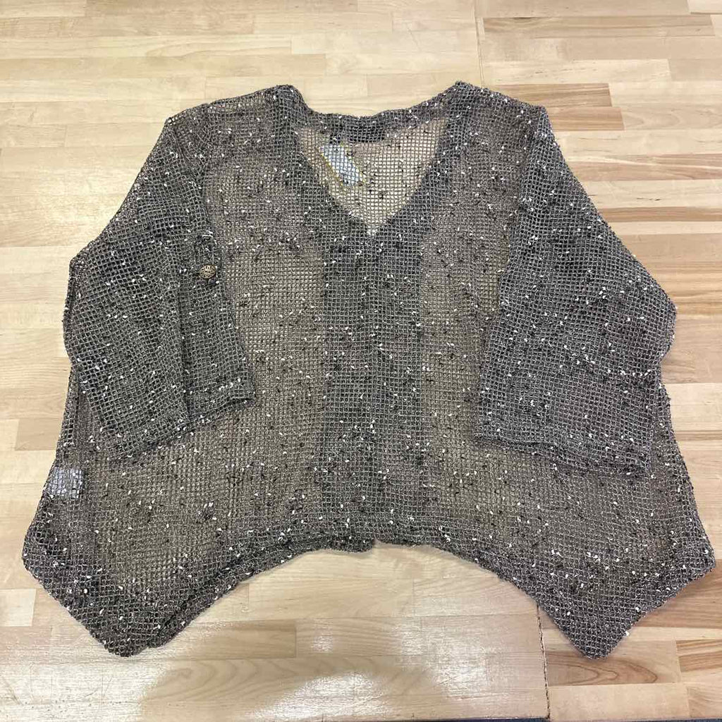 Nina Leonard Size 3X Brown Cardigan