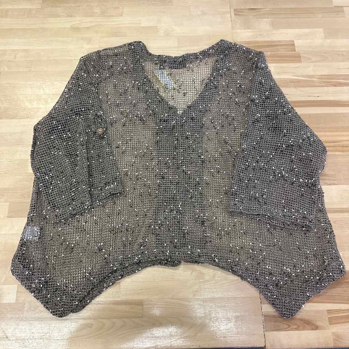 Nina Leonard Size 3X Brown Cardigan