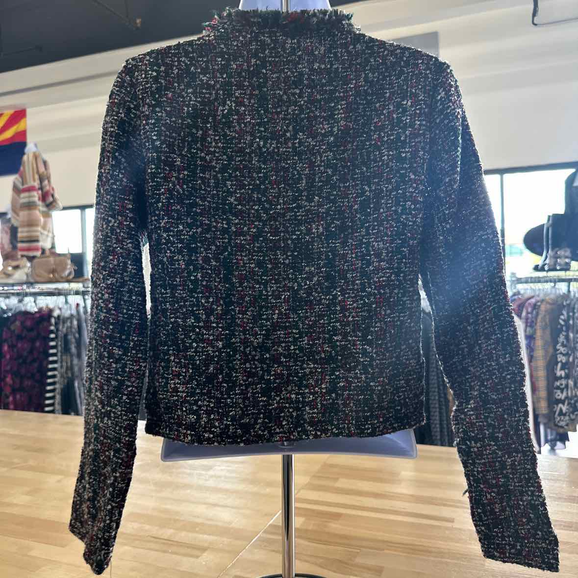 Spring Field Size S Red & Green Cardigan