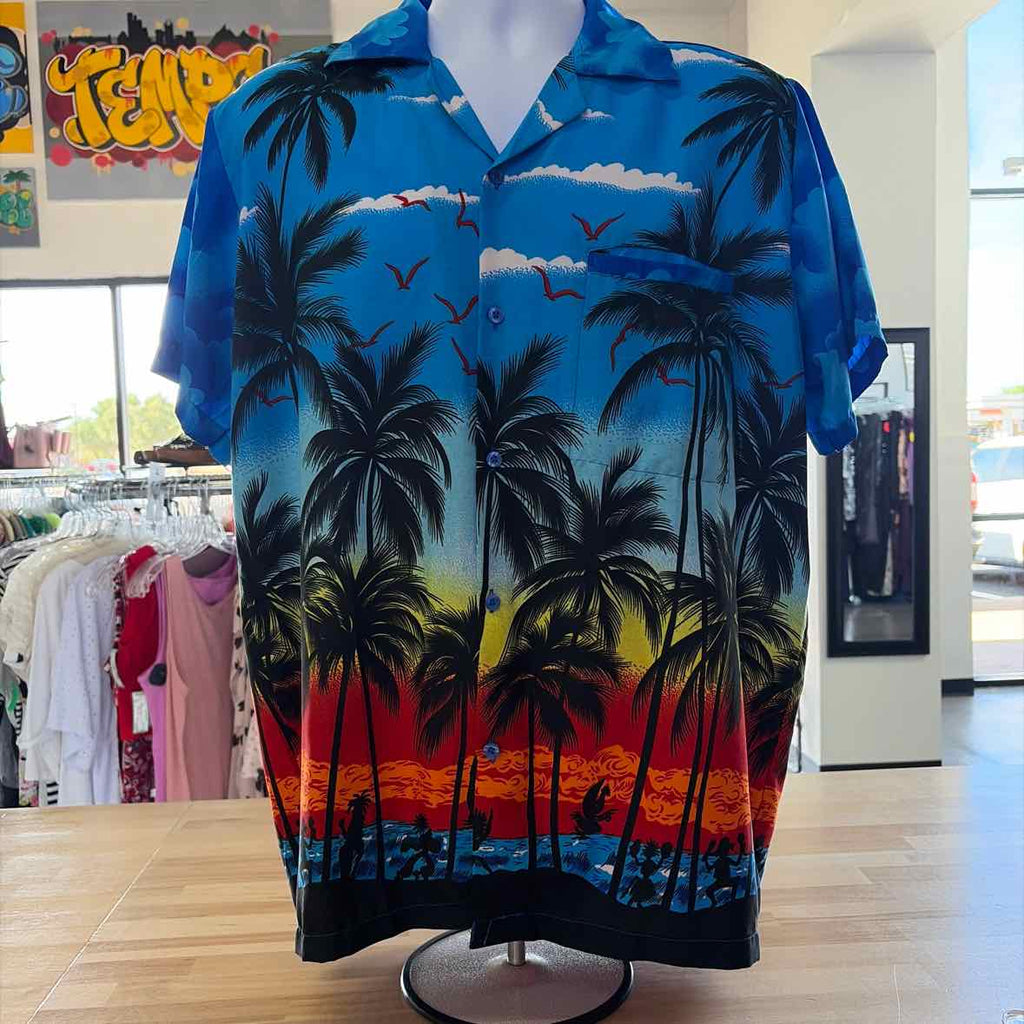 VHO Size L Blue Preloved MENS Button Down Shirt