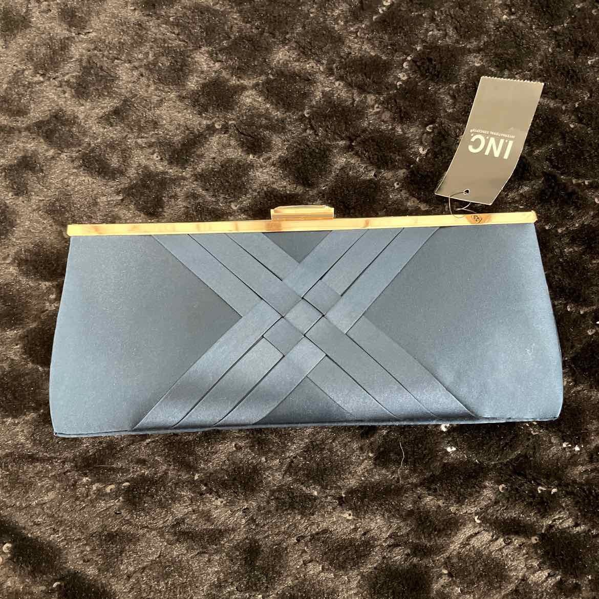 I.N.C. International Concepts Kelsie Small Clutch NavyGold NO SIZE