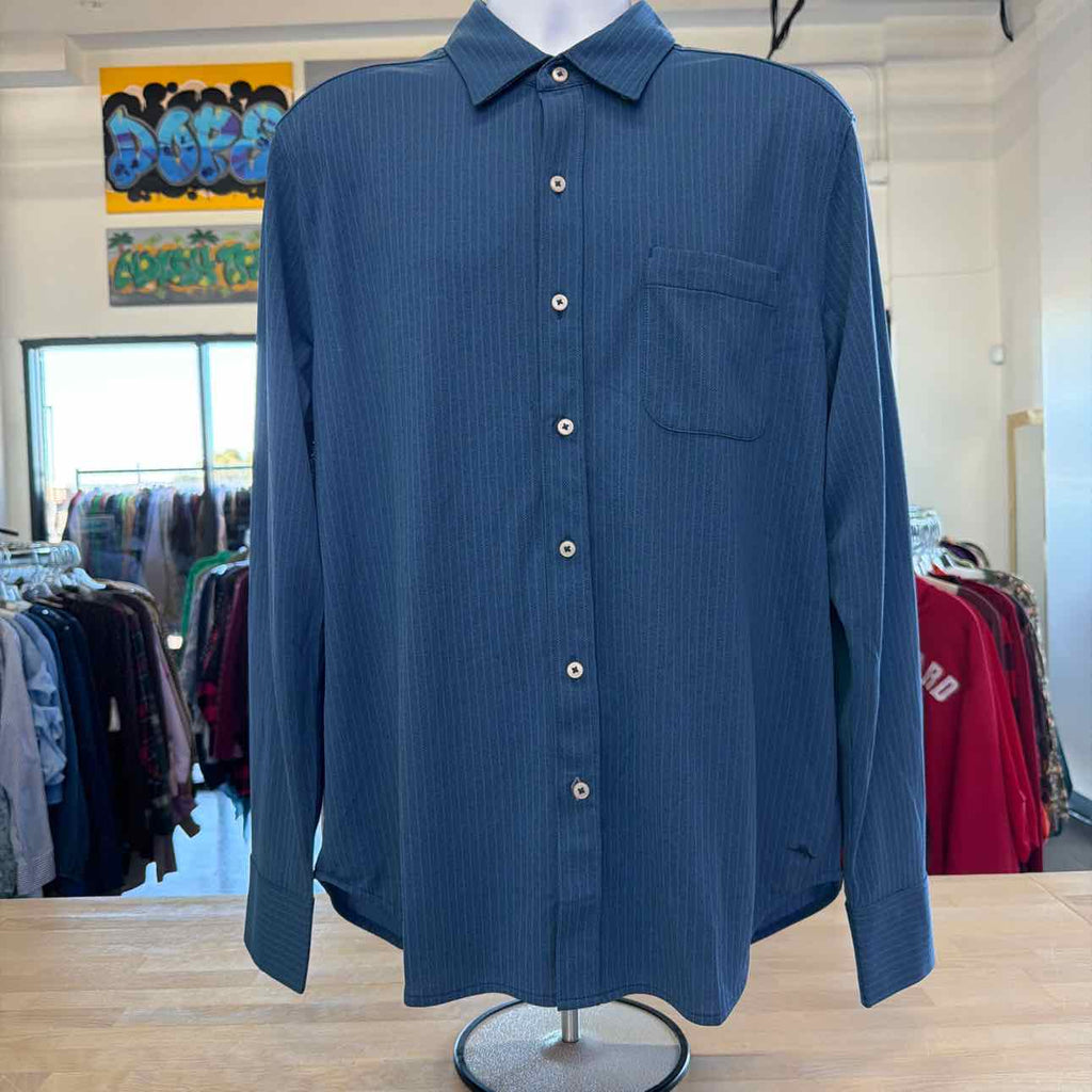 Tommy Bahama Men's San Lucio Stripe Shirt - Ocean Deep - L