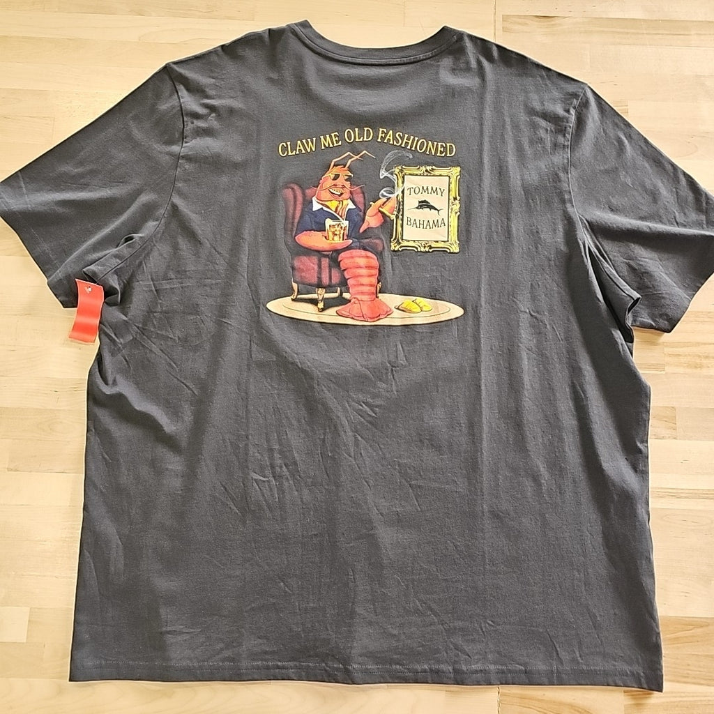 Tommy Bahama Size XXXL  Claw Me Old Fashioned Graphic T-Shirt - Coal