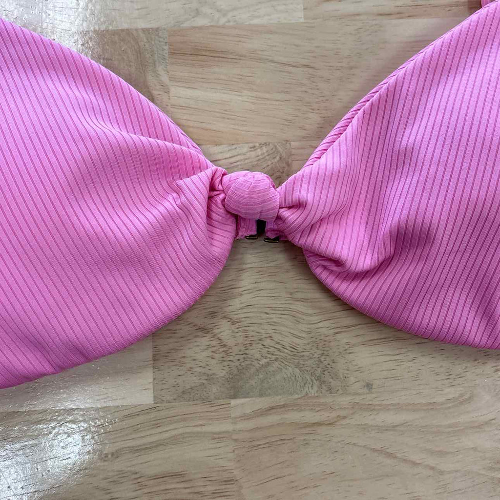 O'Neil Size L Ribbed Knot-Front Bikini Top