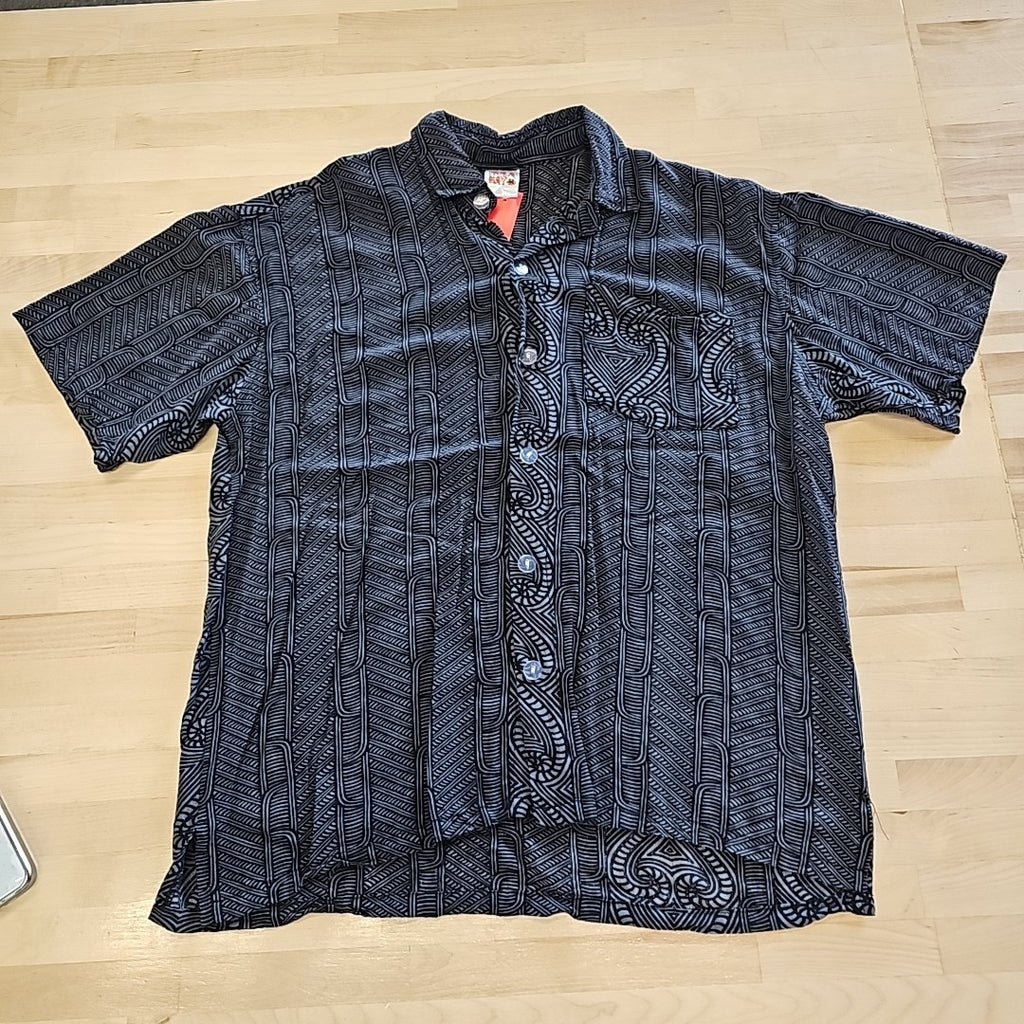 Hula Bay Size M Gray Preloved MENS Button Down Shirt
