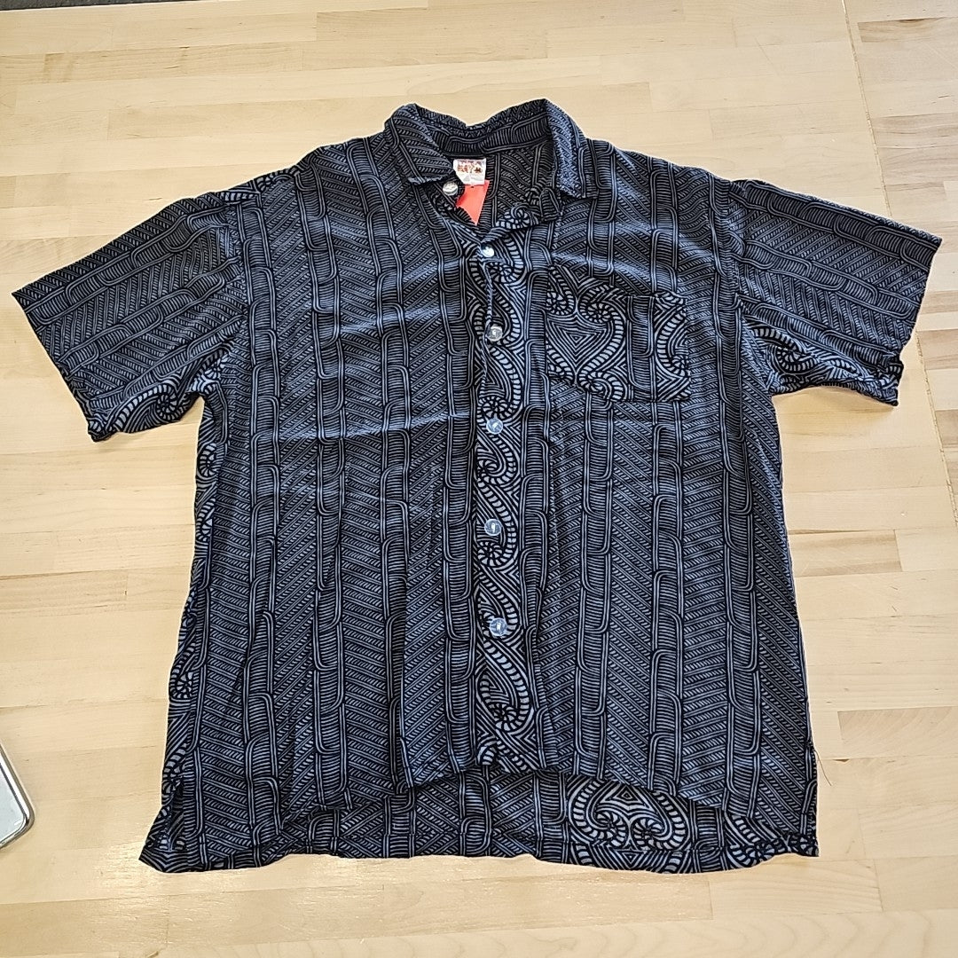 Hula Bay Size M Gray Preloved MENS Button Down Shirt