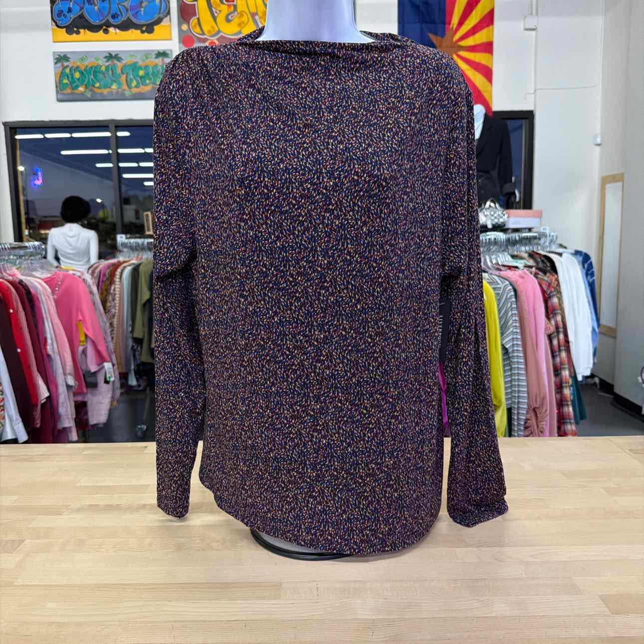 Liverpool Los Angeles Mock Neck Gathered Top