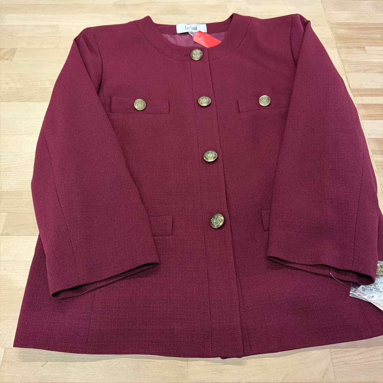 Le Suit Size 12 Burgandy New 2 pc Dress Set
