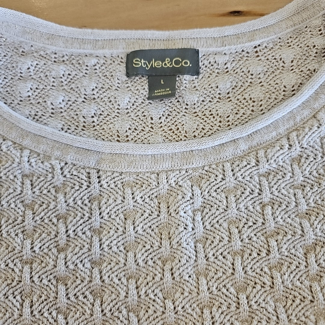 Style & Co. Size L Cream Shirt
