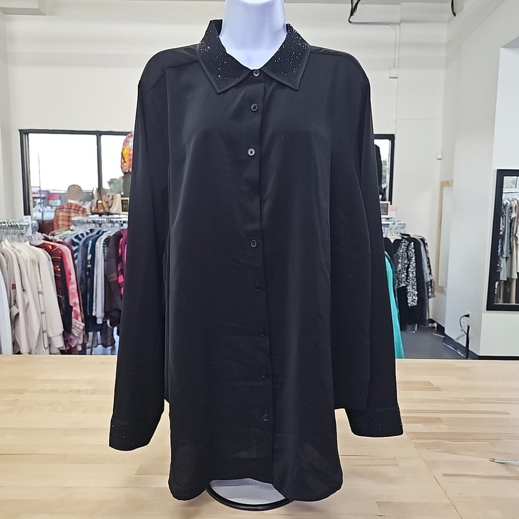 Torrid Size 2 Black Button Down Shirt