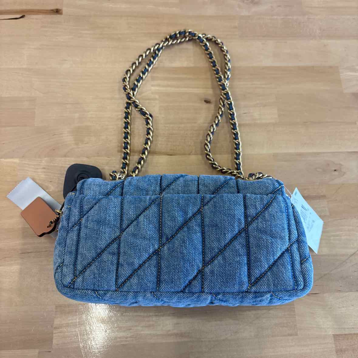 COACH Tabby 20 Quilted Denim Shoulder Brass Indigo