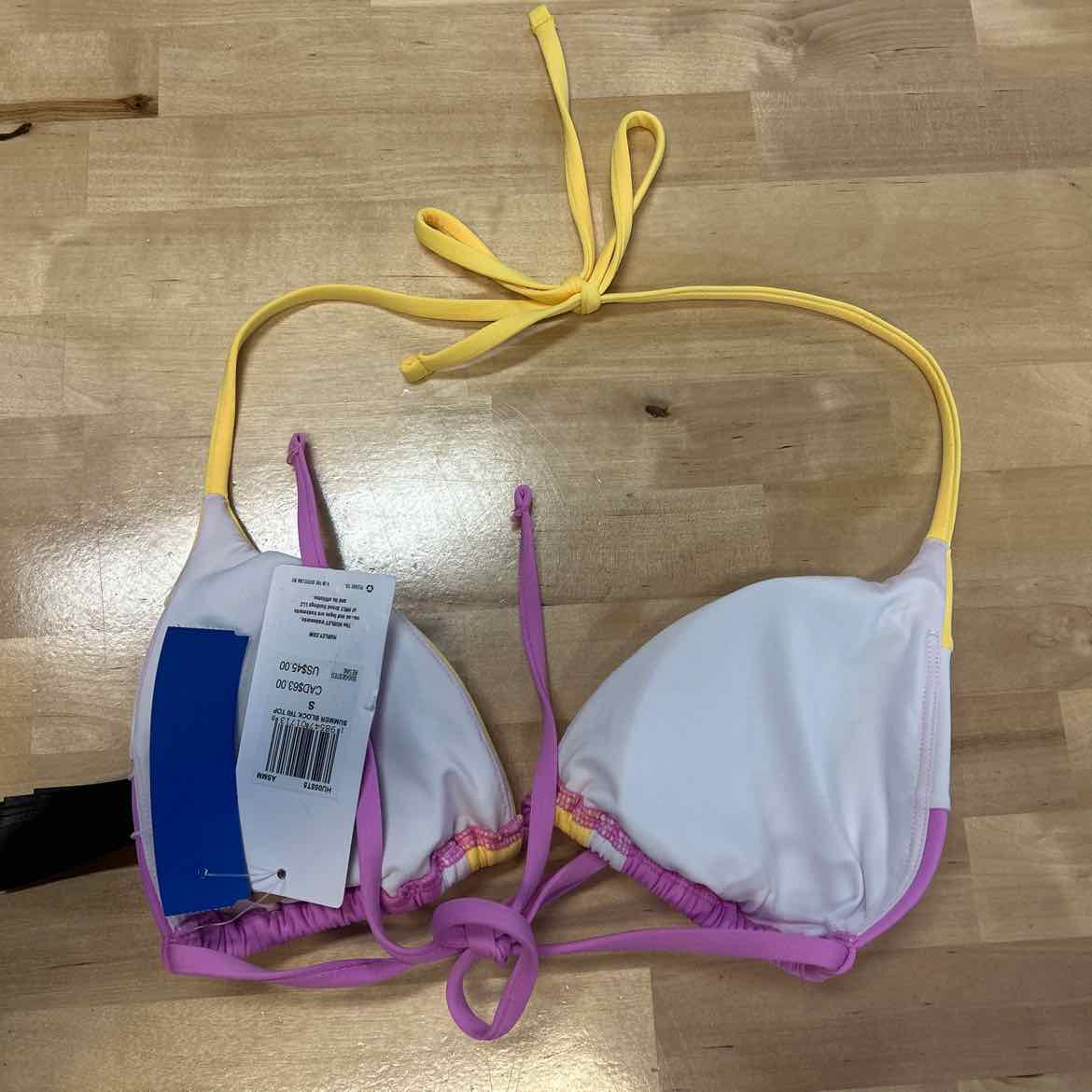 Hurley Size S Summer Block Tri Womens Bikini Top