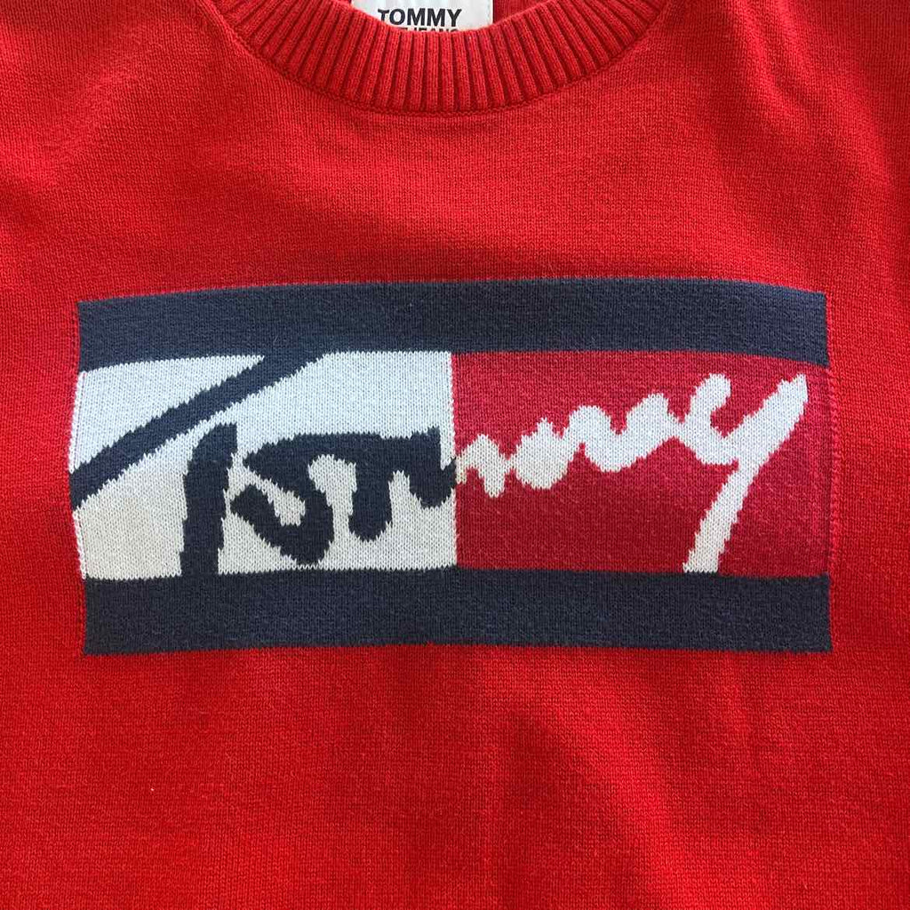 tommy jeans Size XS Red Preloved Sweater